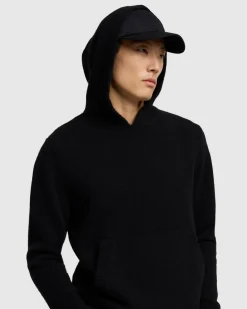 Thick Cashmere Hoodie in Black