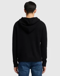 Thick Cashmere Hoodie in Black