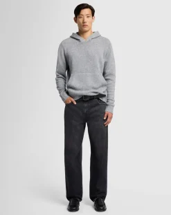 Thick Cashmere Hoodie in Black