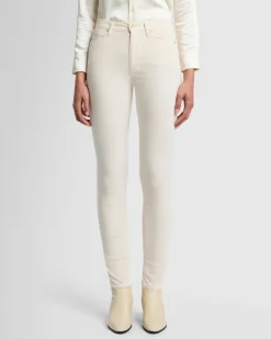 Velvet High Waist Skinny in Eggshell