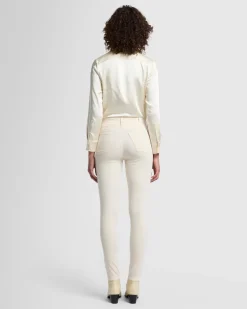 Velvet High Waist Skinny in Eggshell