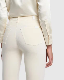 Velvet High Waist Skinny in Eggshell