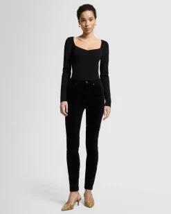 Velvet High Waist Skinny in Eggshell