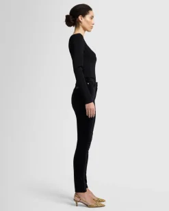 Velvet High Waist Skinny in Eggshell
