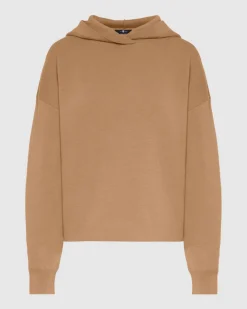 Wool Blend Hoodie in White Sand