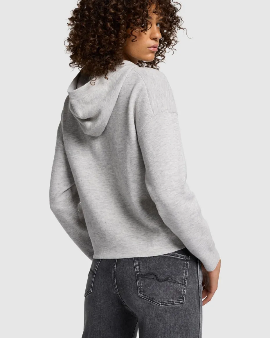 Wool Blend Hoodie in White Sand