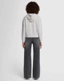 Wool Blend Hoodie in White Sand