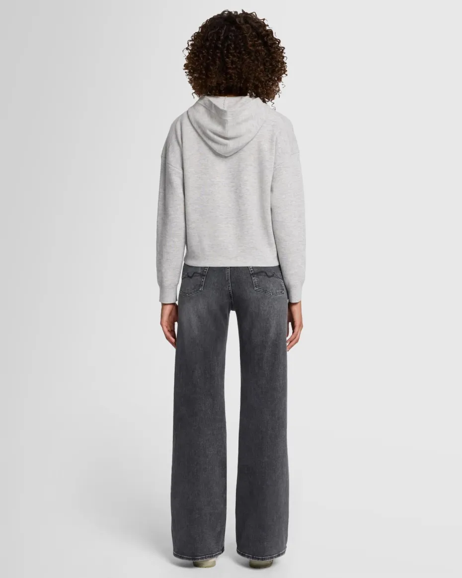 Wool Blend Hoodie in White Sand