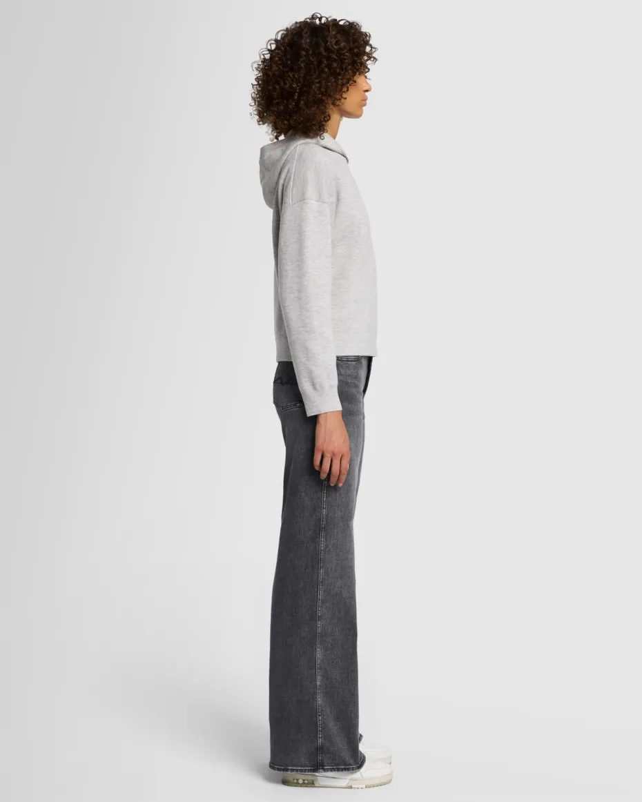 Wool Blend Hoodie in White Sand
