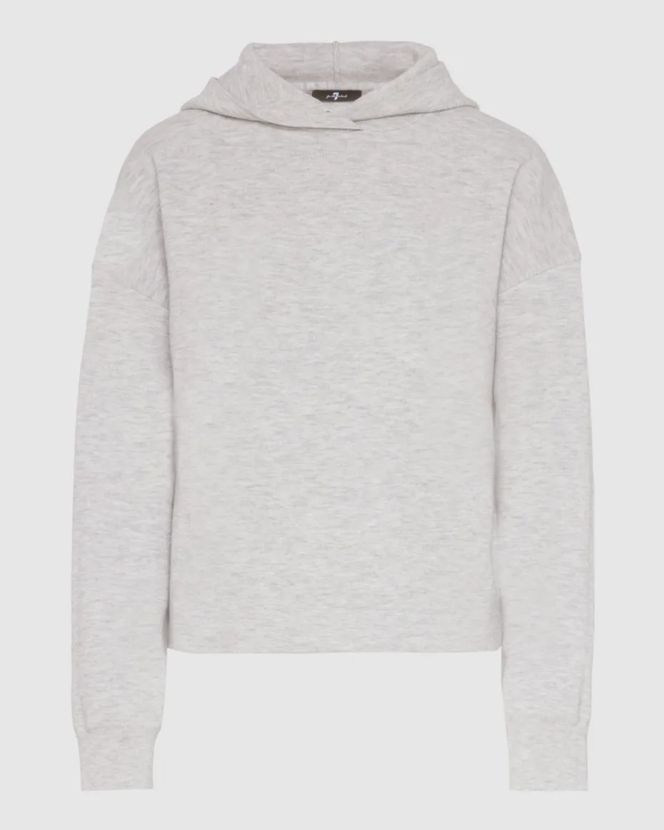 Wool Blend Hoodie in White Sand
