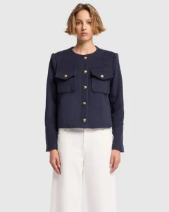 Wool Blend Jacket in Inkwell