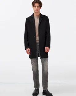 Wool Overcoat in Black