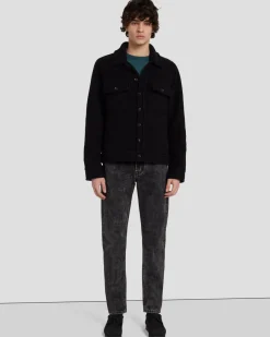 Wool Trucker in Black