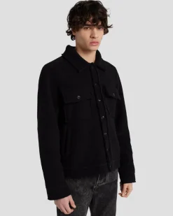 Wool Trucker in Black